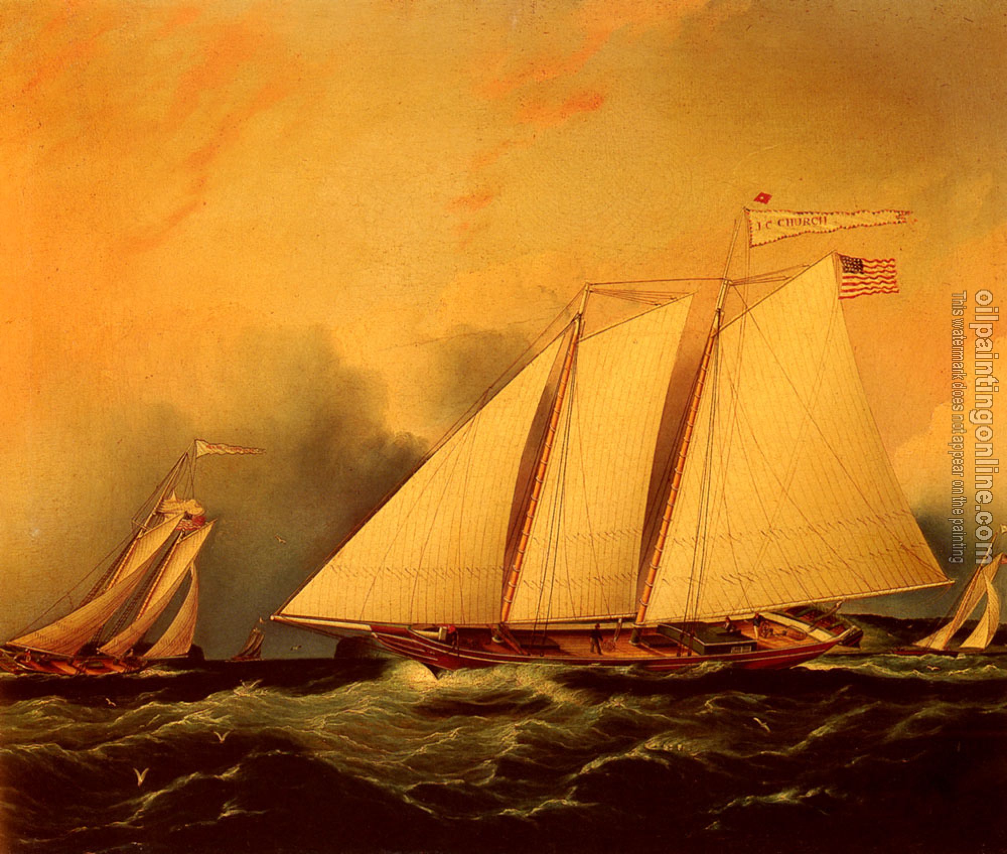 James E Buttersworth - Under Full Sail